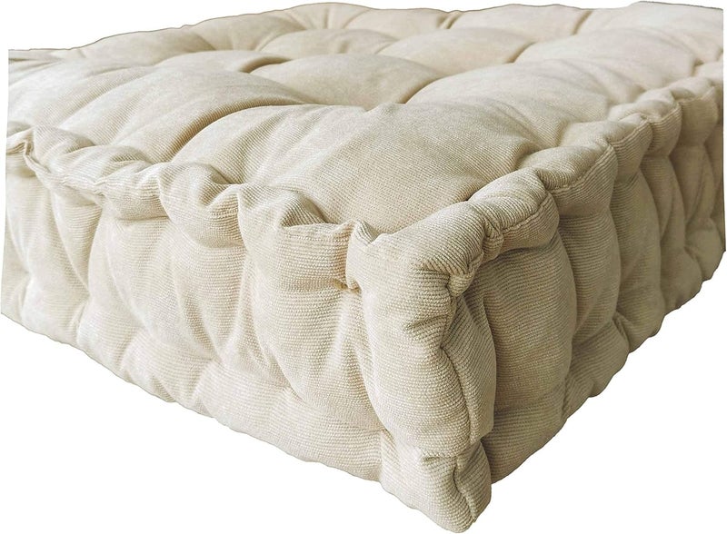Verpert Floor Pillow 25x25 Inch,Square Meditation Cushion Floor Seating for Adults,Oversized Tufted seat Cushion Reading Nook for Kids, Yoga Meditation Pillow for Sitting on Floor, (Beige) - Image 5